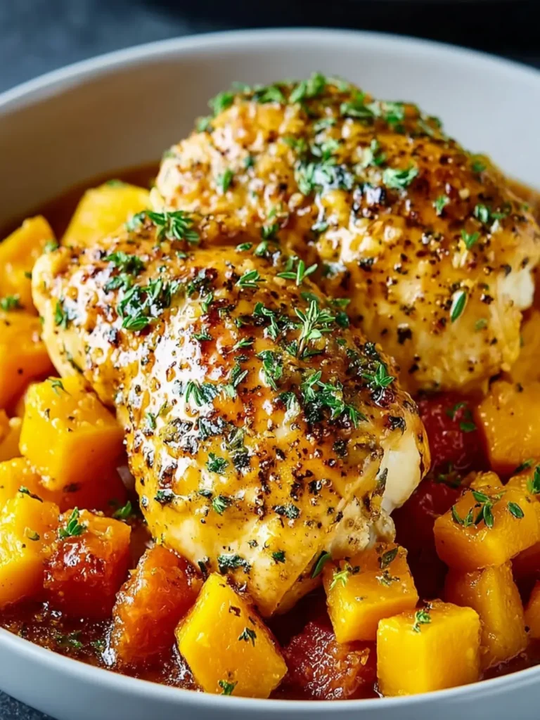 Crockpot Maple Dijon Chicken With Butternut Squash First Image