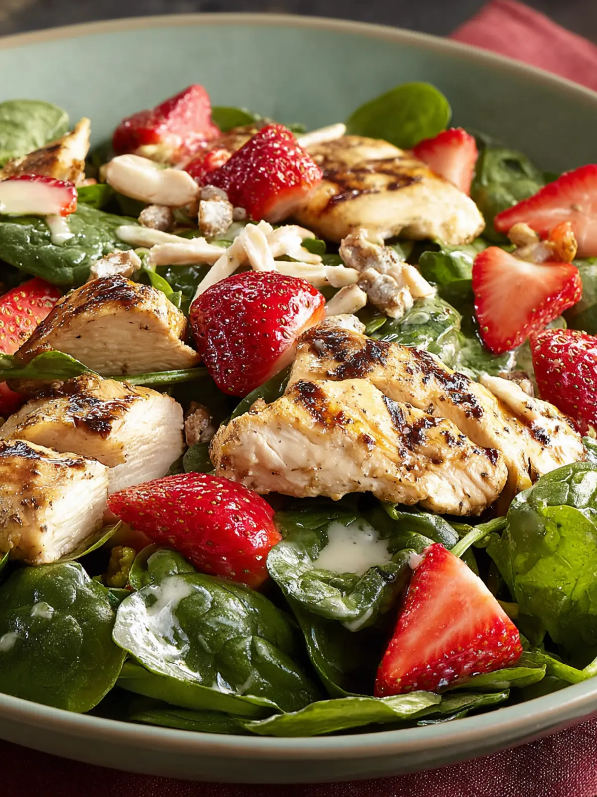 Chicken Strawberry Spinach Salad with Ginger-Lime Dressing First Image