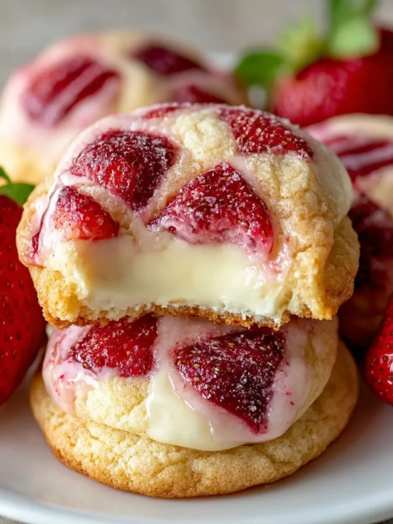 Strawberry Cheesecake Stuffed Cookies First Image
