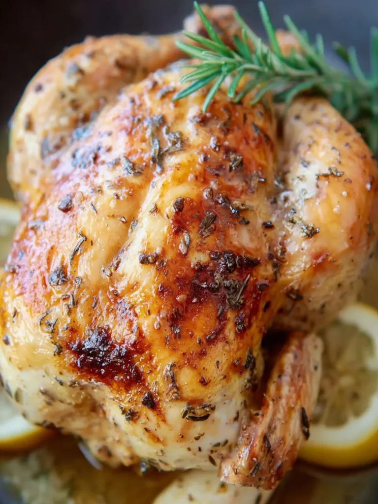 Easy Crockpot Lemon Herb Whole Chicken First Image