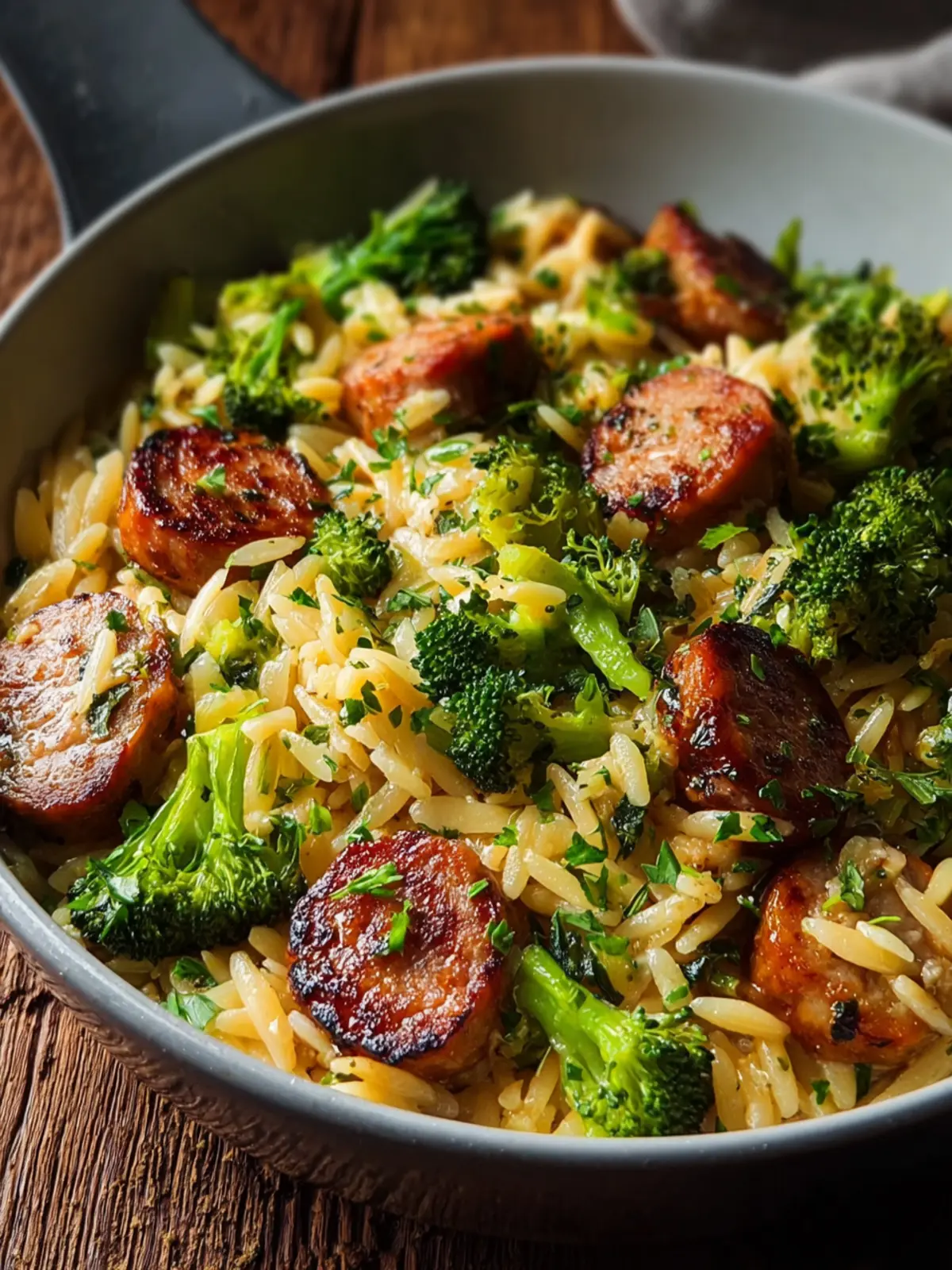 Flavorful Chicken Sausage and Broccoli Orzo – Quick & Easy! First Image