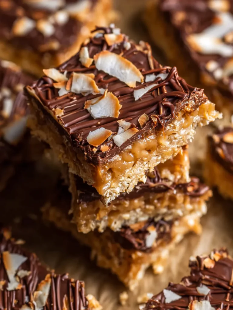 Healthier No Bake Samoas Cookie Bars First Image