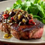 Pan Grilled Steak (with Olive Sauce) First Image