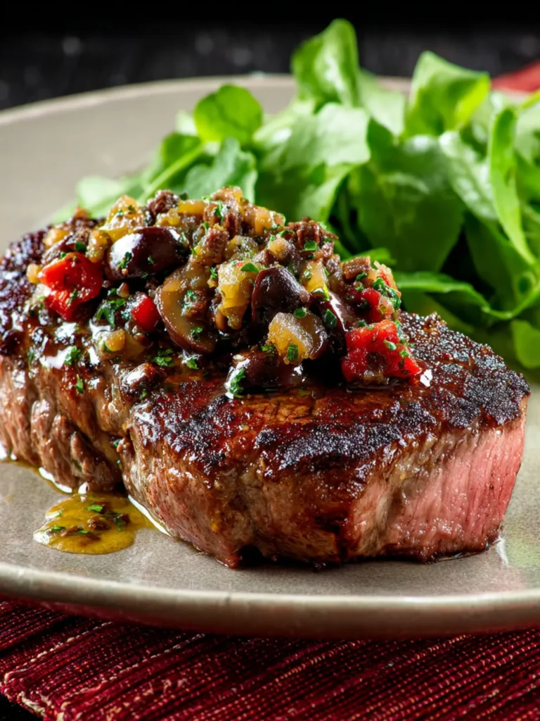 Pan Grilled Steak (with Olive Sauce) First Image