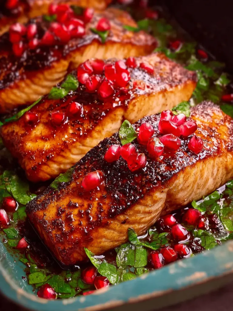 Pomegranate Molasses Glazed Salmon First Image