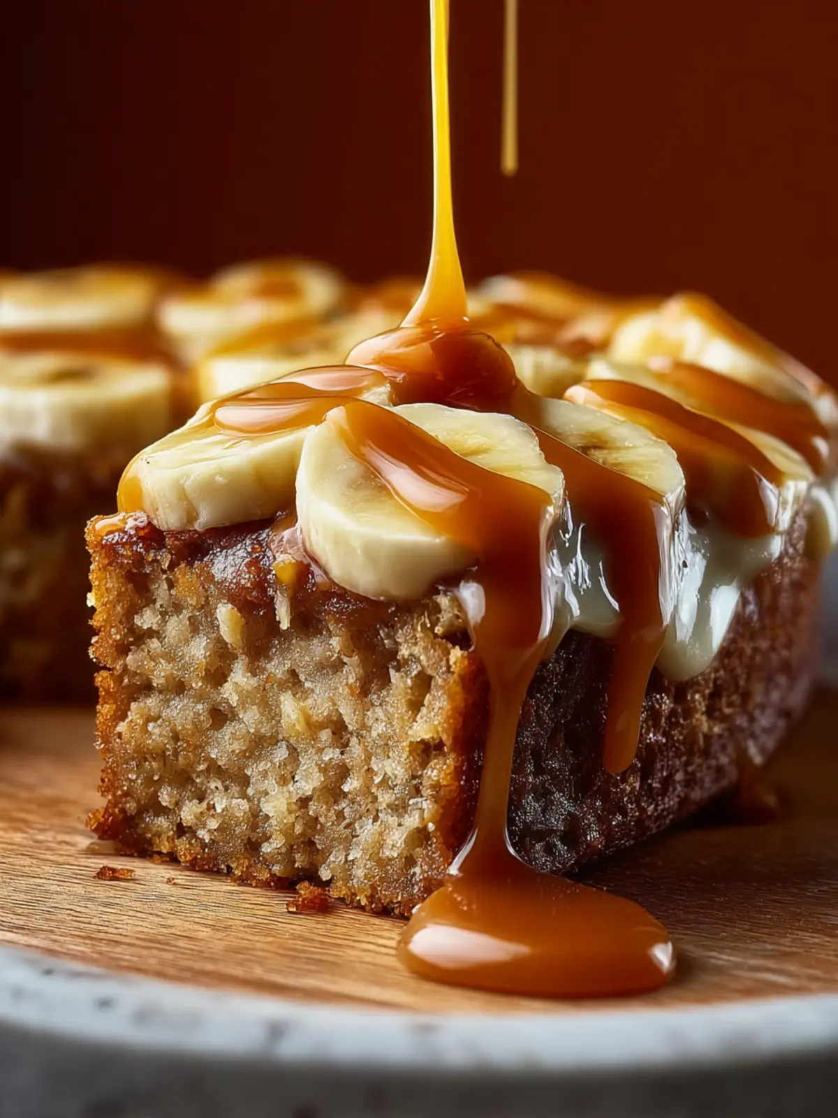Salted Caramel Brown Butter Banana Snack Cake First Image