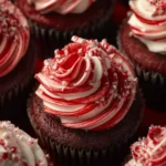 Chocolate Peppermint Cupcakes with Swirled Frosting First Image