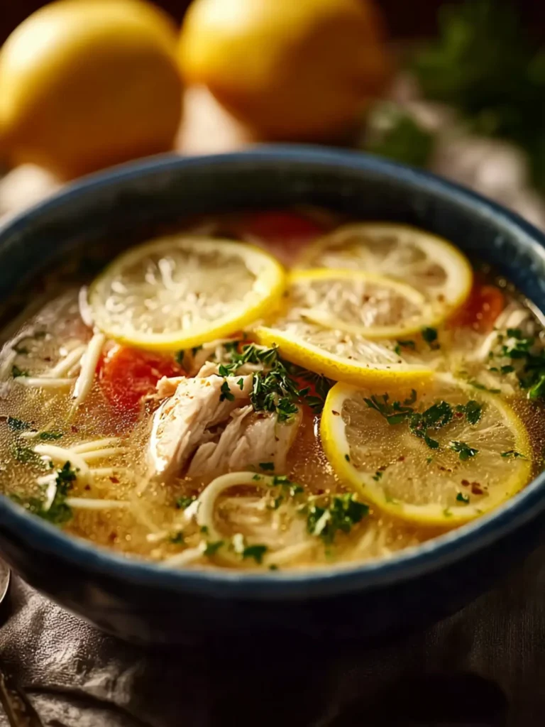 Greek Lemon Chicken Soup: A Bowl of Comfort with Mediterranean Soul First Image