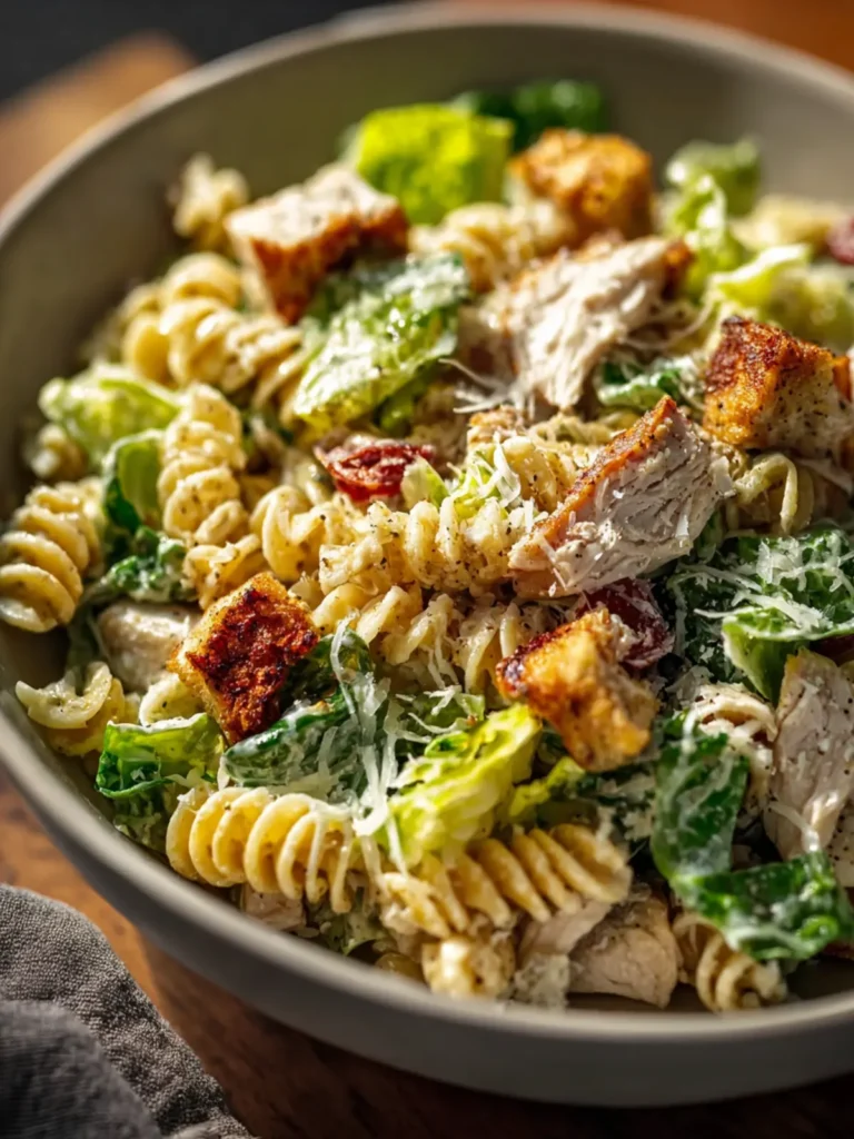 Simple Chicken Caesar Pasta Salad Recipe – Quick & Easy First Image