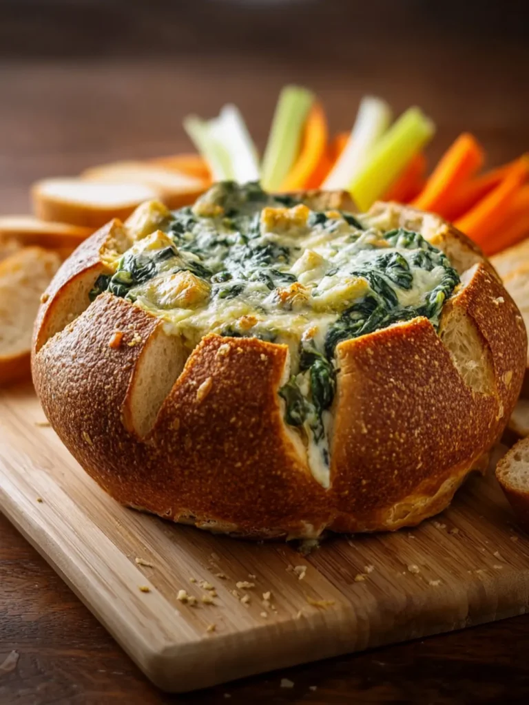 Spinach Artichoke Bread Bowl Dip That Everyone Loves First Image